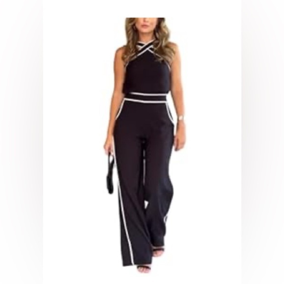 Halter Jumpsuit Petite High Waisted L - Picture 2 of 4